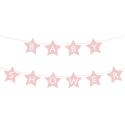 Baner napis na baby shower gwiazdki jasnoróżowe 290cm x 16,5cm