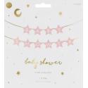 Baner napis na baby shower gwiazdki jasnoróżowe 290cm x 16,5cm
