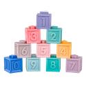 Miękkie Klocki Sensoryczne, Cyferki, Figury geometryczne, Kształty 12 sztuk, Edukacyjny zestaw klocków dla malucha