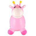 Skoczek dla dzieci do skakania z pompką gumowy różowa żyrafa