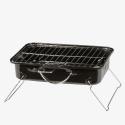 Grill węglowy przenośny, stalowy, do ogrodu i na taras, 37x27x17 cm