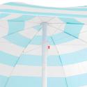 Parasol plażowy biało-niebieski, stalowy, z nachyleniem, średnica 180 cm, wysokość 200 cm, maszt 32 mm