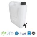 Kanister na wodę pitną z dolnym kranikiem, tworzywo HDPE, 12L