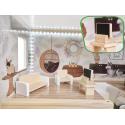 Domek dla lalek drewniany LULILO FLORO boho LED 78cm