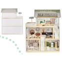 Domek dla lalek drewniany LULILO FLORO boho LED 78cm