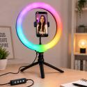 Lampa pierścieniowa do selfie LED RGB na statywie