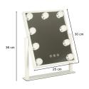 Lusterko do makijażu 9 LED z żarówkami USB 25x30cm