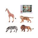 Figurki Zwierząt Dzikie Zwierzęta Zestaw 4 Figurek Lew Tygrys Zebra Żyrafa ZOO Safari