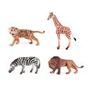 Figurki Zwierząt Dzikie Zwierzęta Zestaw 4 Figurek Lew Tygrys Zebra Żyrafa ZOO Safari