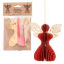 Aniołek papierowy składany 12cm – świąteczna czerwień