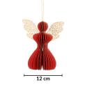 Aniołek papierowy składany 12cm – świąteczna czerwień