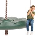 Huśtawka dziecięca okrągła plastikowa na linie, zielona, śr. 28 cm, maks. 90 kg, do ogrodu
