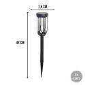 Lampa ogrodowa solarna, czarna LED, zapikowa, IP44, 7,5x42 cm