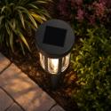 Lampa ogrodowa solarna, czarna LED, zapikowa, IP44, 7,5x42 cm
