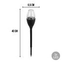 Lampa ogrodowa solarna, efekt płomienia, wbijana, tworzywo sztuczne, 1x LED, Ø 6,5 x 40 cm