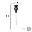 Lampa ogrodowa solarna wbijana, wodoodporna, efekt płomienia, 12x SMD LED, ciepła biel, Ø 7,2 x 49 cm, akumulatorek 2/3 AAA