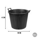Pojemnik ogrodowy okrągły plastikowy perforowany z uchwytami, 50 l, średnica 50 cm, wysokość 41 cm