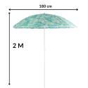 Parasol plażowy, średnica 180 cm, stalowy, regulowana wysokość, maszt 19/22 mm, wys. 200 cm, do ogrodu i na plażę