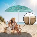 Podstawa do parasola plażowego, wkręcana świdrowa PVC, 43 cm, maszt 19-32 mm, zielono-biała