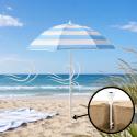 Podstawa do parasola plażowego, wkręcana świdrowa PVC, 43 cm, maszt 19-32 mm, zielono-biała