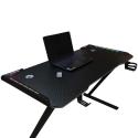 Biurko gamingowe LED podświetlenie RGB uchwyty komputerowe dla gracza 120x60cm