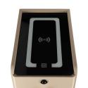 Szafka nocna szuflady oświetlenie LED USB ładowanie głośnik Bluetooth beżowa