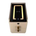 Szafka nocna szuflady oświetlenie LED USB ładowanie głośnik Bluetooth beżowa