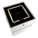 Szafka nocna wisząca szuflady oświetlenie LED USB ładowanie głośnik Bluetoot ecru