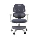 Krzesło do biurka dla dziecka fotel ergonomiczny obrotowy regulowany szary