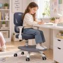 Krzesło do biurka dla dziecka fotel ergonomiczny obrotowy regulowany szary