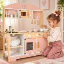 Kuchnia dla dzieci drewniana MDF MODERN CLASSIC akcesoria 82cm różowa