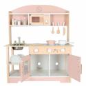Kuchnia dla dzieci drewniana MDF MODERN CLASSIC akcesoria 82cm różowa
