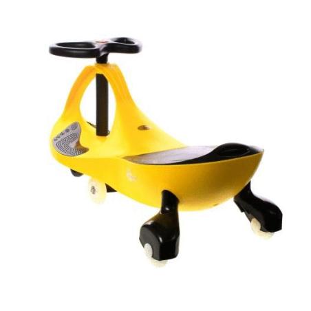 CRAZYCAR GRAWITACYJNY JEŹDZIK SKRĘTNY ŻÓŁTY KAUCZUK LED  W1