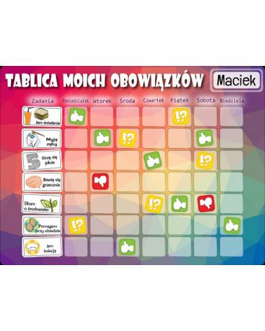 Tablica Magnetyczna, Mata Motywacyjna Dla Dzieci Kolorowe Trójkąty  Edukacyjne zabawki TM_K08-KJA 1