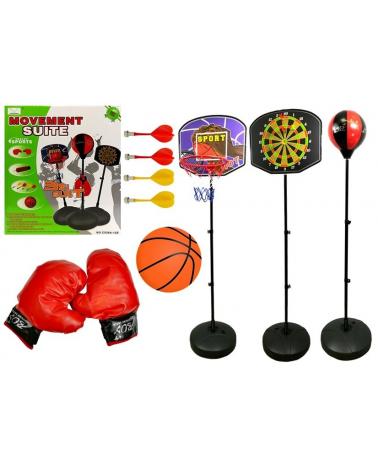 Zestaw Do Gry 3w1 Koszykówka Boks Dart  Pozostałe zabawki ogrodowe CX50A-12B-KJA 1