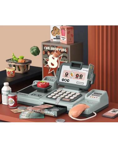 Edukacyjna sklepowa kasa fiskalna - mikrofon, waga, koszyk, akcesoria  Zabawki AGD 888H-KJA 1