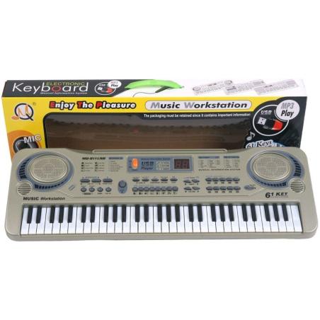 Keyboard MQ-811 Organki, 61 Klawiszy, Zasilacz, Mikrofon, USB  Edukacyjne zabawki MQ-811USB-KJA 1