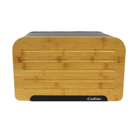 Chlebak z deską do krojenia 35x20x21cm CZARNY