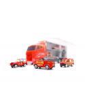 Transporter ciężarówka TIR wyrzutnia + metalowe auta straż pożarna  Pozostałe zabawki dla dzieci KX6681_1-IKA 7