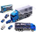 Transporter ciężarówka TIR wyrzutnia + metalowe auta policja  Pozostałe zabawki dla dzieci KX6681_2-IKA 1