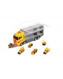 Transporter ciężarówka TIR wyrzutnia + metalowe auta maszyny budowlane  Pozostałe zabawki dla dzieci KX6681_3-IKA 2