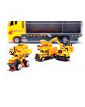 Transporter ciężarówka TIR wyrzutnia + metalowe auta maszyny budowlane  Pozostałe zabawki dla dzieci KX6681_3-IKA 5