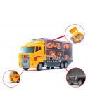 Transporter ciężarówka TIR wyrzutnia + metalowe auta maszyny budowlane  Pozostałe zabawki dla dzieci KX6681_3-IKA 10
