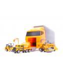 Transporter ciężarówka TIR wyrzutnia + metalowe auta maszyny budowlane  Pozostałe zabawki dla dzieci KX6681_3-IKA 11