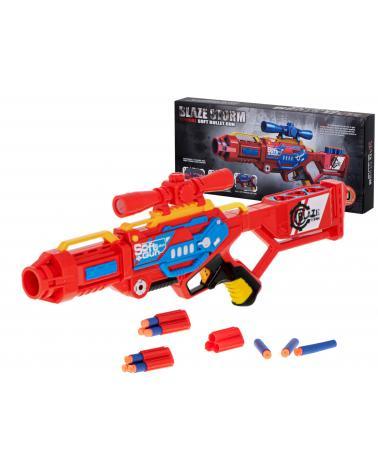 Karabin na piankowe strzałki maszynowy Blaze Storm + 20 strzałek czerwony  Militarne zabawki KX6584-IKA 1