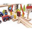 Kolejka drewniana pociąg tor samochodowy + 70el  Edukacyjne zabawki KX6488-IKA 9
