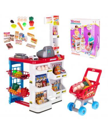 Supermarket sklep kasa fiskalna + wózek model 2  Pozostałe zabawki dla dzieci KX6394-IKA 1