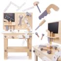 Warsztat z narzędziami drewniany na stoliku zestaw majsterkowicza  Edukacyjne zabawki KX6281-IKA 1