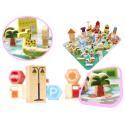 Klocki drewniane edukacyjne miasto puzzle 120el.  Klocki KX6198-IKA 2