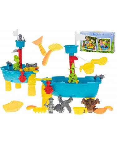 Stolik wodny do kąpieli piaskownica statek pirat / 25el.  Pozostałe zabawki dla dzieci KX6163-IKA 1